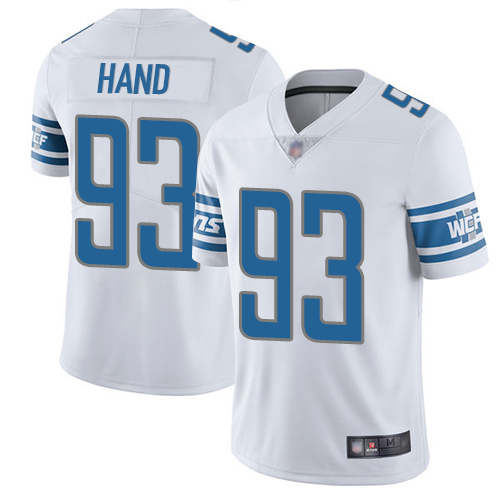 Detroit Lions Limited White Men Dahawn Hand Road Jersey NFL Football 93 Vapor Untouchable